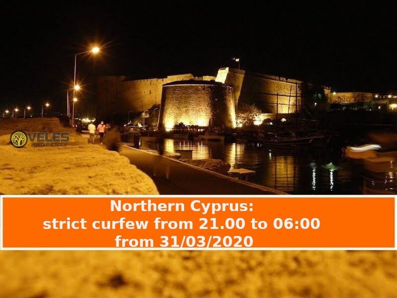 Northern Cyprus: strict curfew from 21.00 to 06:00 from 03/31/2020