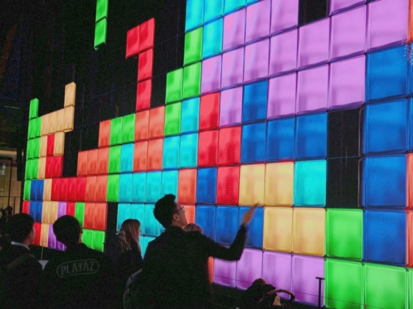 Giant Tetris in the center of London