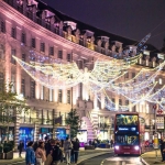 London is enveloped in the splendor of shining lights